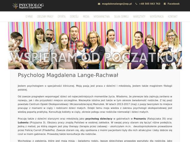 Psycholog dziecięcy Magdalena Lange-Rachwał
