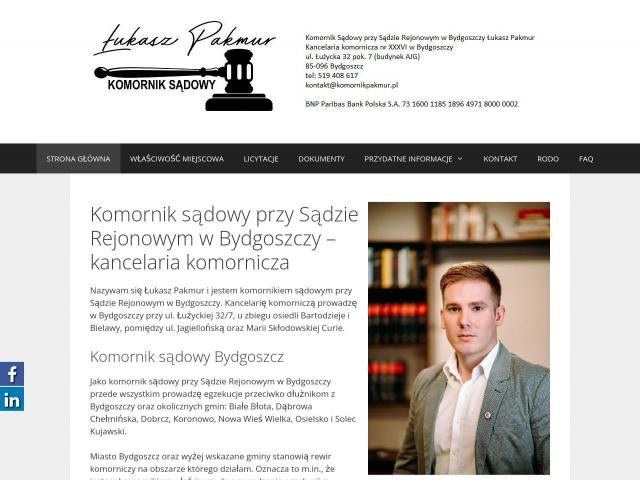 Komornik Sądowy przy Sądzie Rejonowym w Bydgoszczy Łukasz Pakmur